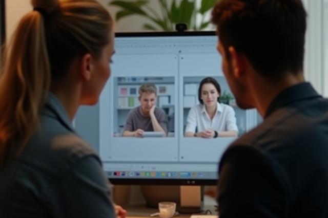 Coach et client en session de coaching individuel, utilisant des outils numériques.